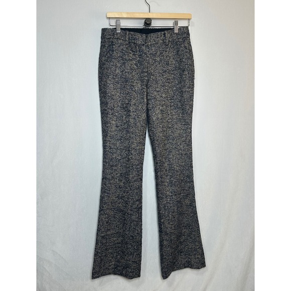 Theory Pants - Theory Brinton Donegal Tweed Pants Womens 4 Navy Tan Flared Bootcut